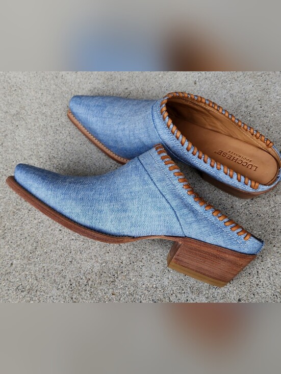 Lucchese Shoes - Lucchese Denim Mules - NEW